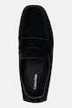 Μοκασίνια σουέτ Calvin Klein SQUARE DRIVER SUEDE μαύρο HW0HW02844