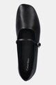 Calvin Klein baleriny skórzane OBLIQUE BALLERINA MJ LTH HDW czarny HW0HW02847