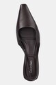 Calvin Klein czółenka skórzane SET BACK HEEL PUMP SLINGBACK LTH brązowy HW0HW02848