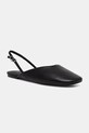 Δερμάτινες μπαλαρίνες Calvin Klein OBLIQUE BALLERINA SLINGBACK LTH ανοιχτή φτέρνα μαύρο HW0HW02852