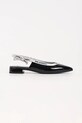 Karl Lagerfeld baleriny skórzane KERRIE imitacja skóry lakierowanej czarny KL40159.1BP