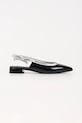 Karl Lagerfeld baleriny skórzane KERRIE imitacja skóry lakierowanej czarny KL40159.1BP