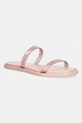 Calvin Klein papuci pentru femei JELLY SNDL DOUB BAR SHINY ST TPU roz HW0HW02963