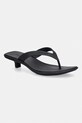 Calvin Klein șlapi pentru femei FLIP FLOP KITTEN HEEL THONG TPU negru HW0HW02965
