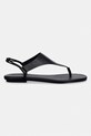 Calvin Klein sandály dámské kožené ORG FLAT SNDL THONG LTH AOP HW0HW02858 černá SS26