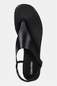 Calvin Klein sandale pentru femei din piele ORG FLAT SNDL THONG LTH AOP negru HW0HW02858