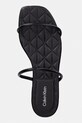 Calvin Klein papuci pentru femei, din piele SQUARE FLAT SNDL QUILT LTH negru HW0HW02859