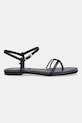 Calvin Klein sandale pentru femei SQUARE FLAT SANDAL STRAP LTH HW0HW02863 negru SS26