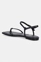 Boty Calvin Klein sandály dámské SQUARE FLAT SANDAL STRAP LTH HW0HW02863 černá