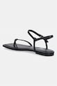 Încălțăminte Calvin Klein sandale pentru femei SQUARE FLAT SANDAL STRAP LTH HW0HW02863 negru