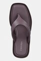 Calvin Klein žabky dámské kožené WEDGE 70 SNDL THONG LTH hnědá HW0HW02880