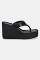 Calvin Klein șlapi de damă din piele WEDGE 70 SNDL THONG LTH HW0HW02880 negru SS26