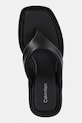Calvin Klein șlapi de damă din piele WEDGE 70 SNDL THONG LTH negru HW0HW02880