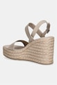 Обувки Calvin Klein сандали със скосена платформа WEDGE ESPAD 70 WEBBING LTH HW0HW02901 бежов