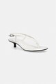 Calvin Klein sandale din piele KITT HEEL SNDL STRAPPY SLING LTH bej HW0HW02918