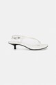 Calvin Klein sandale din piele KITT HEEL SNDL STRAPPY SLING LTH HW0HW02918 bej SS26