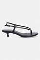 Calvin Klein sandale din piele KITT HEEL SNDL STRAPPY SLING LTH HW0HW02918 negru SS26