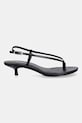 Calvin Klein sandale din piele KITT HEEL SNDL STRAPPY SLING LTH HW0HW02918 negru SS26