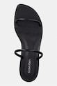 Calvin Klein сандали с тънък ток от кожа KITT HEEL SNDL DOUBLE STRAP LTH черен HW0HW02919