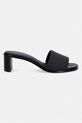 Calvin Klein šľapky na podpätku dámske BLOCK HEEL SANDAL AOP HW0HW03016 čierna SS26