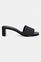 Calvin Klein papuci cu toc de damă BLOCK HEEL SANDAL AOP HW0HW03016 negru SS26