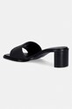 Obuv Calvin Klein šľapky na podpätku dámske BLOCK HEEL SANDAL AOP HW0HW03016 čierna