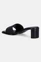 Încălțăminte Calvin Klein papuci cu toc de damă BLOCK HEEL SANDAL AOP HW0HW03016 negru