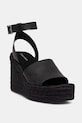 Calvin Klein сандали WEDGE ESPAD 70 AOP LTH черен HW0HW03138