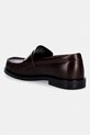 Obuwie Calvin Klein loafersy damskie skórzane ROUND LOAFER LTH HDW HW0HW03031 brązowy