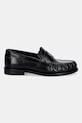 Calvin Klein loafersy damskie skórzane ROUND LOAFER LTH HDW HW0HW03031 czarny SS26