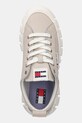 Tommy Jeans sneakersy skórzane TJW VULC FLATFORM LEATHER beżowy EN0EN03008