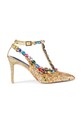 Kurt Geiger London pantofi cu toc Belgravia C T-Bar Court subțire aur 5385766779