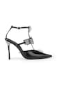 Kožne štikle Kurt Geiger London Bow Point Gladiator Court štikla crna 5382300309