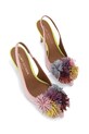 Kurt Geiger London sztyblety zamszowe Pom Pom Sling 5385999209 różowy SS26