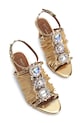 Kurt Geiger London sandały skórzane Jewel Fringe Sandal 5387261189 złoty SS26