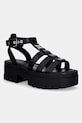 Tommy Jeans sandały damskie skórzane TJW FISHERMAN LEATHER MAX SANDAL czarny EN0EN02943
