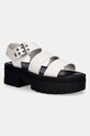 Tommy Jeans sandały damskie skórzane TJW STRAPS LEATHER MAX SANDAL biały EN0EN02944