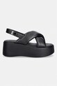Tommy Jeans sandali s platformo ženski usnjeni TJW PADDED STRAPS WEDGES EN0EN02946 črna SS26