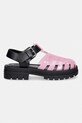 Tommy Jeans σανδάλια με ανοιχτό τακούνι γυναικεία TJW JELLY FISHERMAN SANDAL EN0EN02949 ροζ SS26