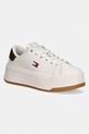 Tommy Jeans TJW SCRIPT CUPSOLE FLATFORM sneakersy damskie skórzane beżowy EN0EN02961
