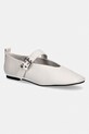 Tommy Jeans baleriny skórzane TJW BALLERINA BUCKLE beżowy EN0EN03019