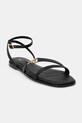 Patrizia Pepe sandały skórzane płaski czarny 8X0104.L026.K103
