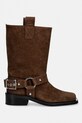 GANNI botki B1010095 brązowy SS26