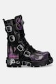 New Rock botki skórzane ITALI NEGRO, PULIK FUEGO LILA, REACTOR NEGRO M.591.C41 fioletowy SS26