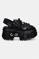 New Rock sandały damskie skórzane ITALI NEGRO, TANK CASCO NEGRO , BIOS N M.BIOS134.C5 czarny SS26