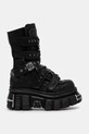 New Rock botki skórzane CRUST NEGRO, TOWER NEGRO E14 ACERO M.MET422.S1 czarny SS26