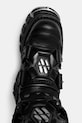 New Rock botki skórzane CRUST NEGRO, TOWER NEGRO E14 ACERO czarny M.MET422.S1