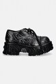 New Rock półbuty skórzane GRABADO FUEGO PULIK ACERO CRUST NEGRO M.MILI253CCT.C1 czarny SS26