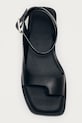 Obuwie Alohas sandały z odkrytą piętą damskie skórzane Tebas S101138.01 czarny