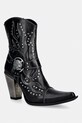 New Rock botki damskie skórzane NOMADA NEGRO LUX , BOX PLANE, BULL ACERO czarny M.7919.S1